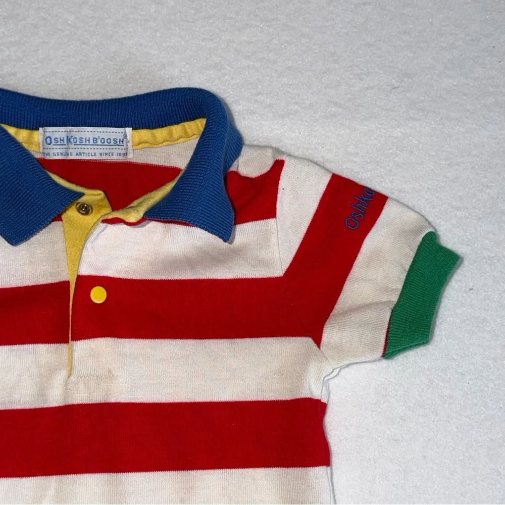 VTG OshKosh B'gosh Red and White Striped Polo